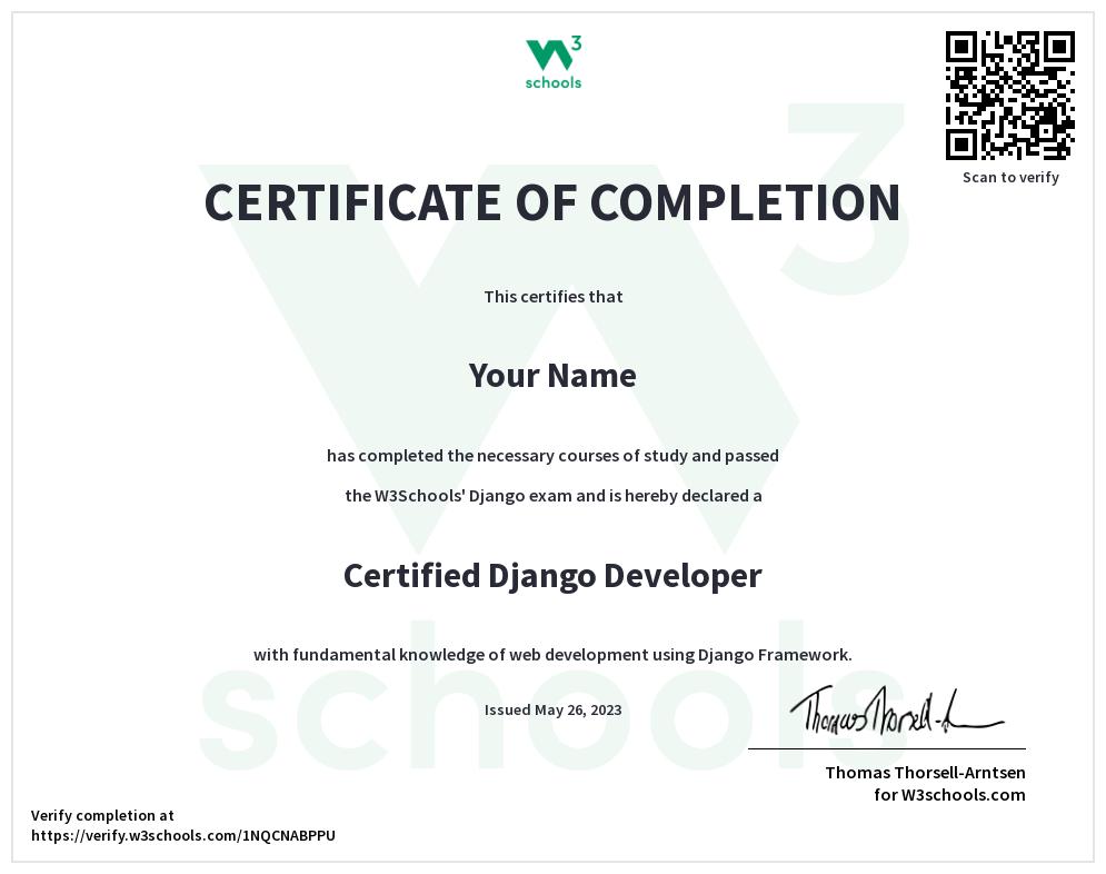 Django Certificate