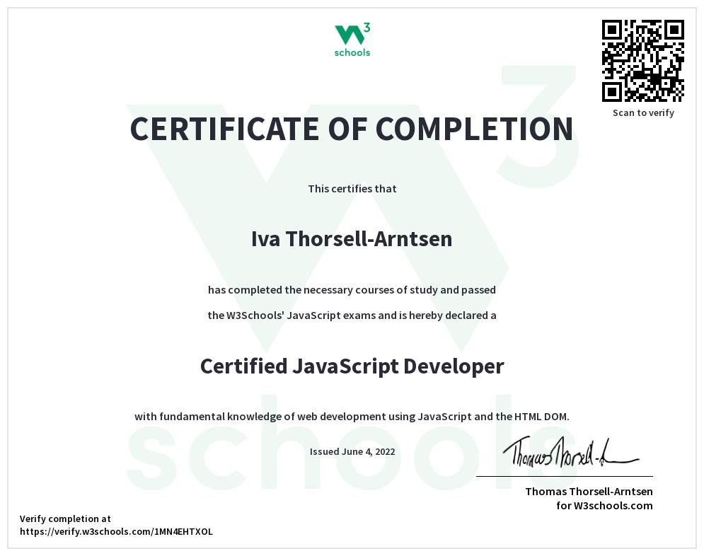 JavaScript Certificate